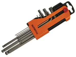 Faithfull Long Arm Ball End Hex Key Set Of 9 Metric (1.5-10Mm)
