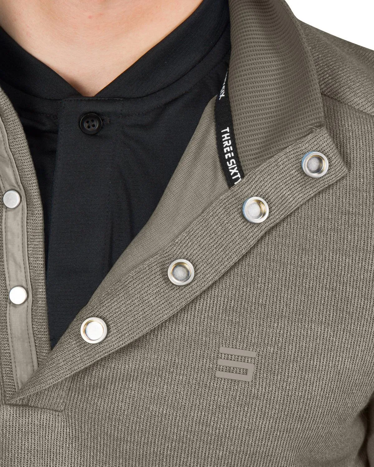 Fleece Half-Zip Mock-Neck Buttoned Golf Sweater