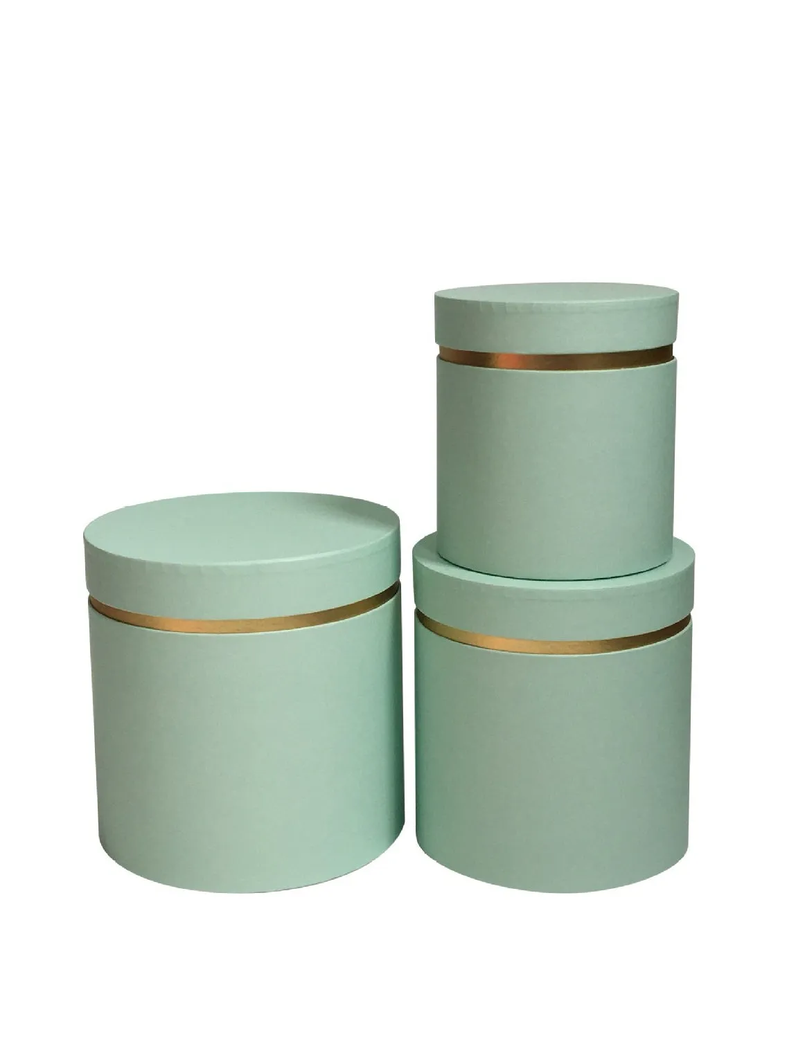 French-Style Cylinder Flower Gift Box with Gold Trim – Three Color Three size