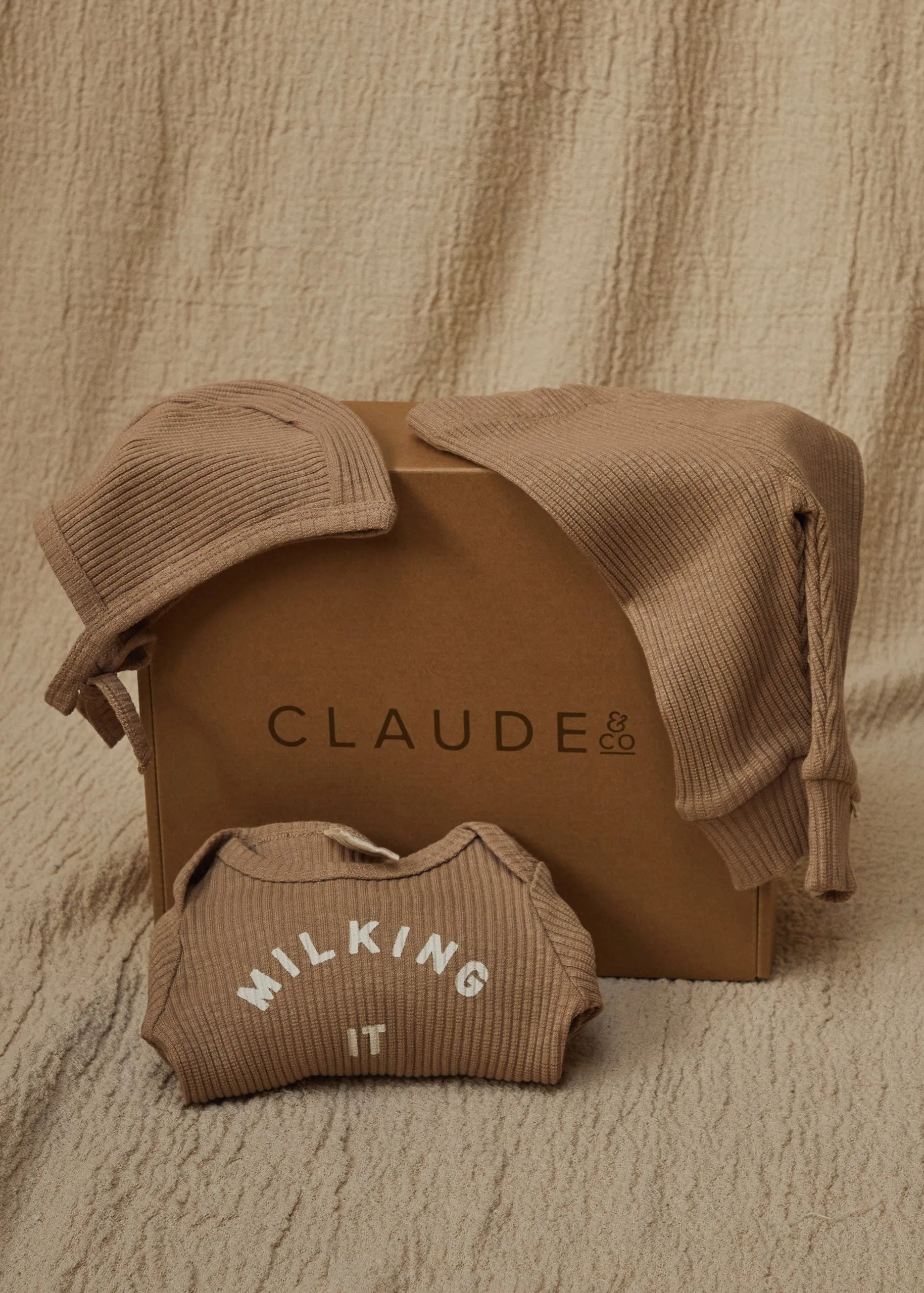Gift Set - Chocolate Bodysuit, Legging and Bonnet