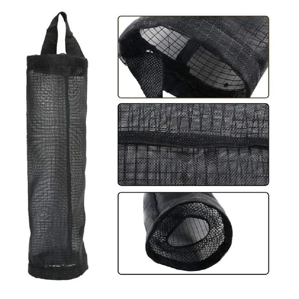 Hanging Mesh Trash Organizer - Plastic Bag Holder