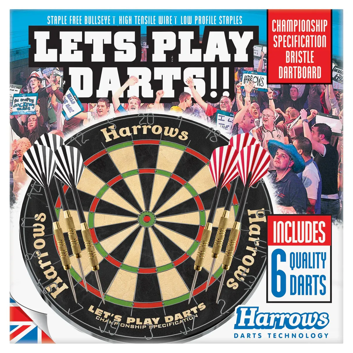 Harrows 'Lets Play Darts!' Dartboard inc. 6 Darts