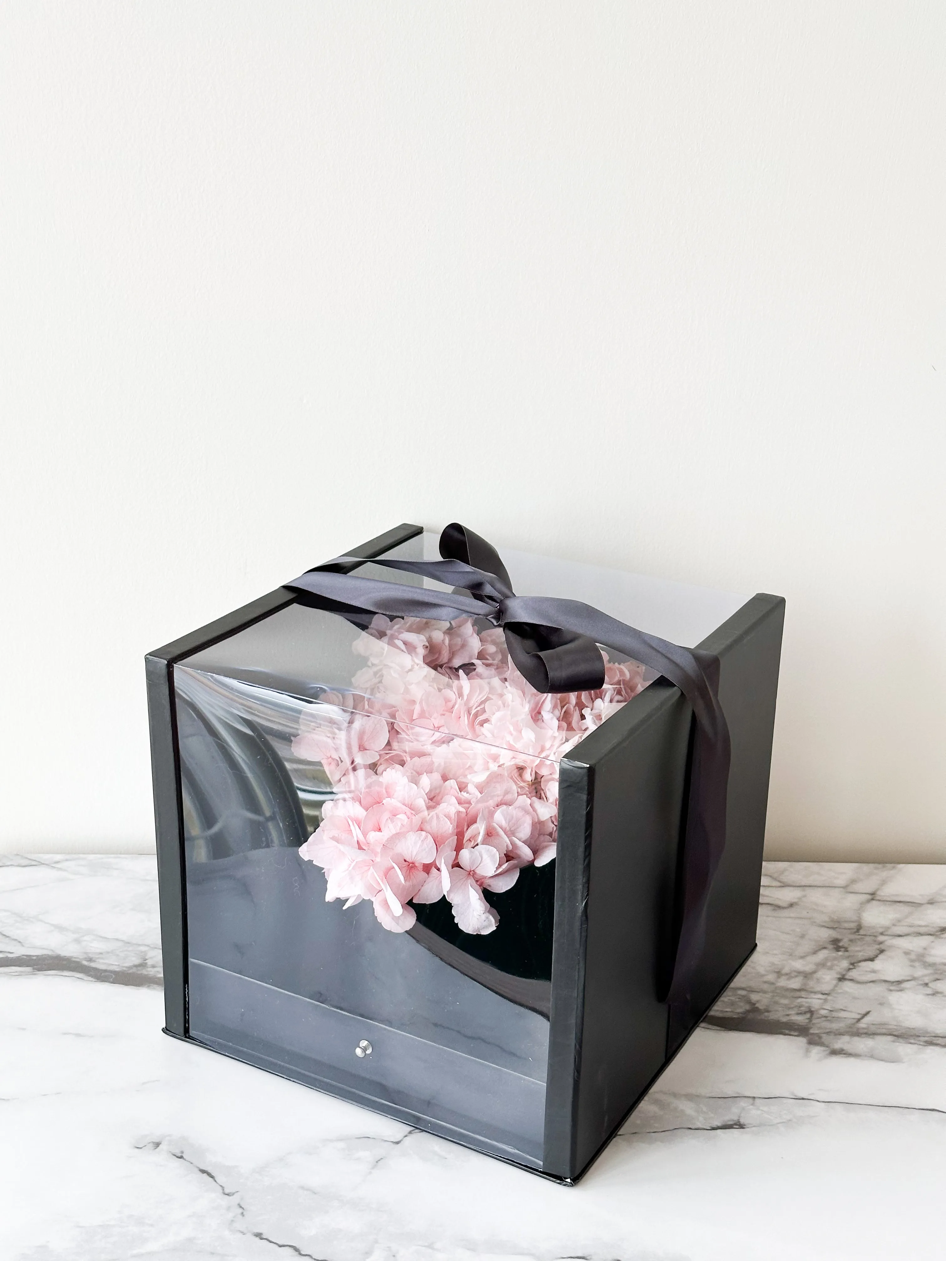 Heart Clear Square Flower Box with Drawer