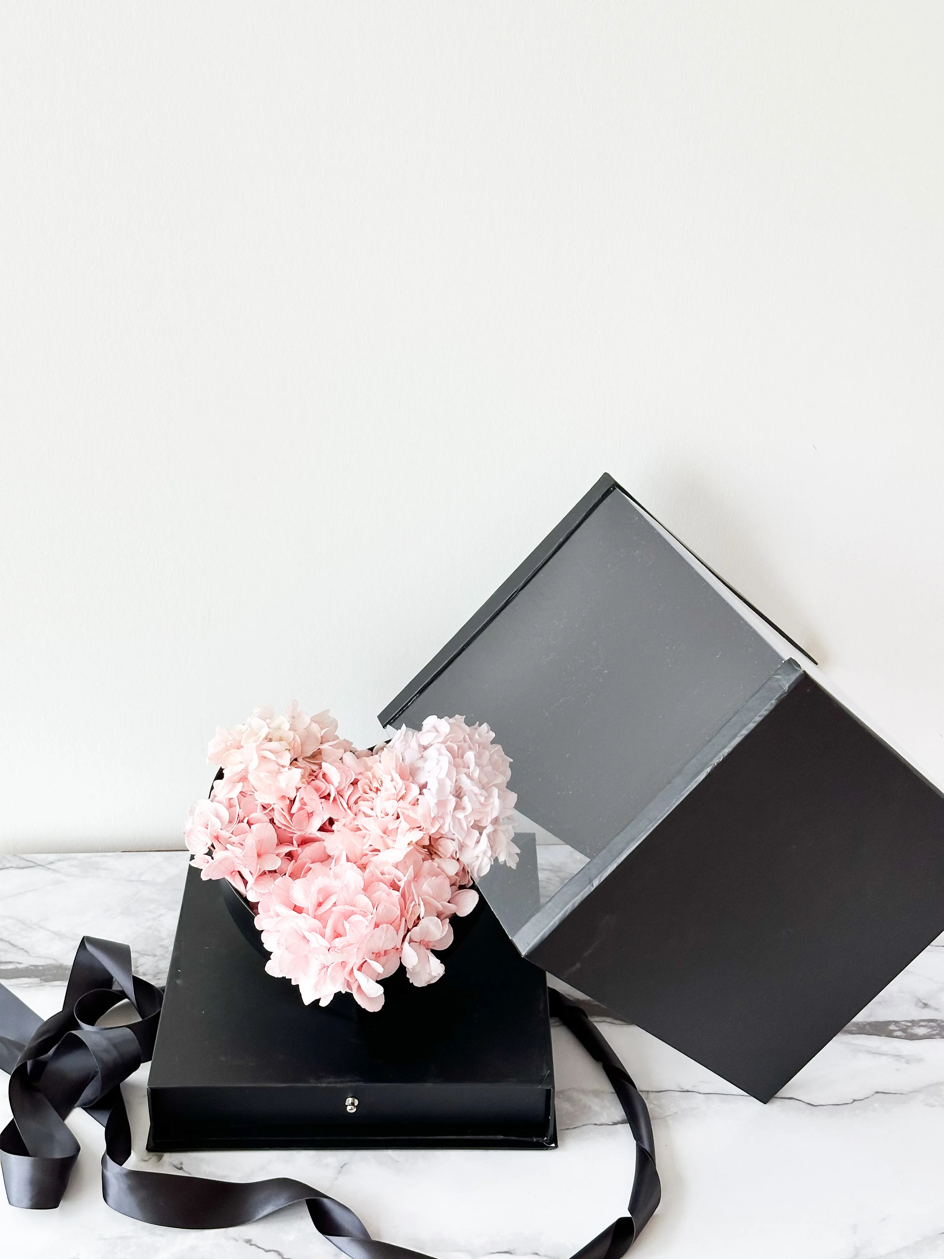 Heart Clear Square Flower Box with Drawer