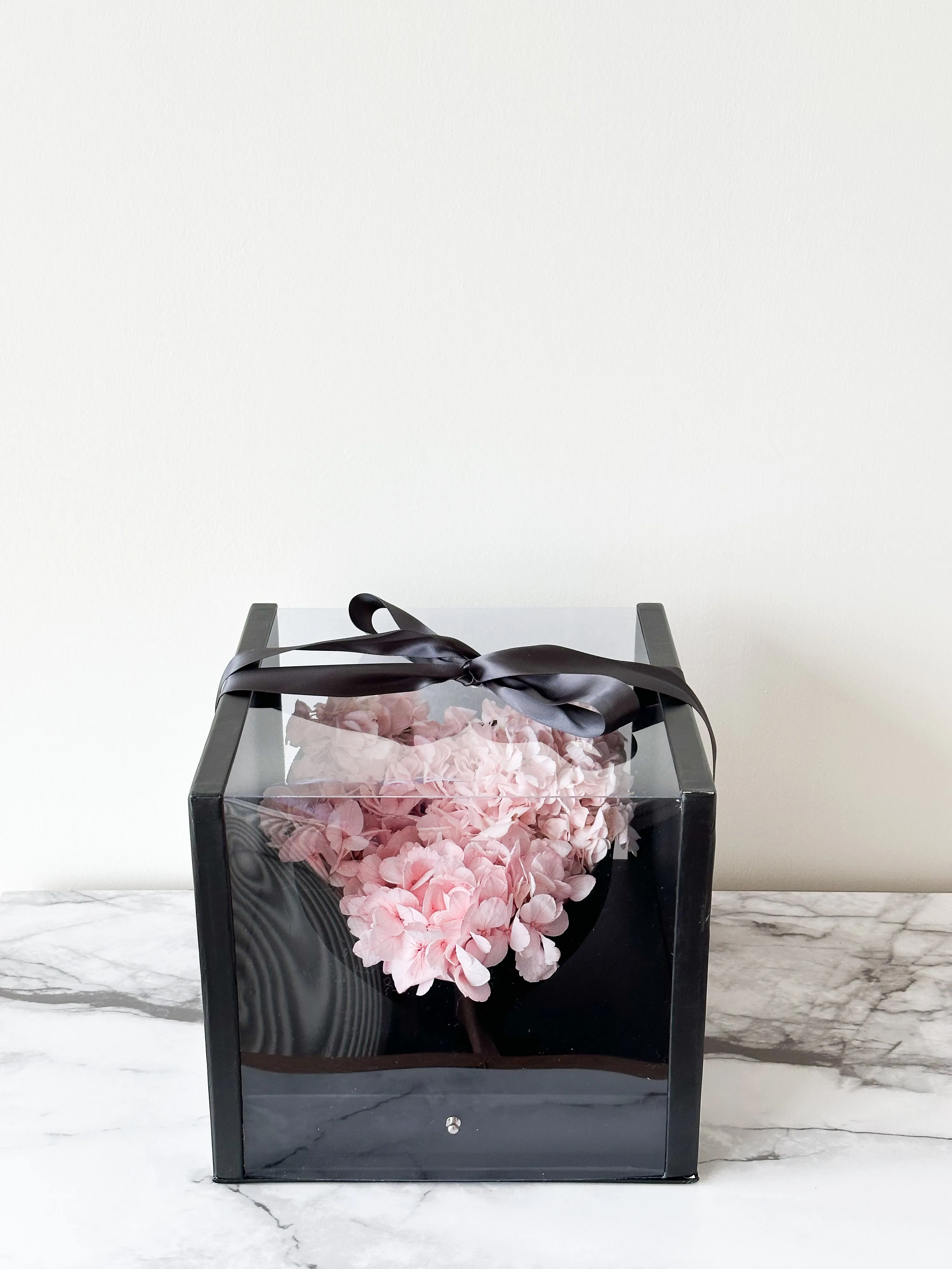 Heart Clear Square Flower Box with Drawer