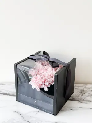 Heart Clear Square Flower Box with Drawer