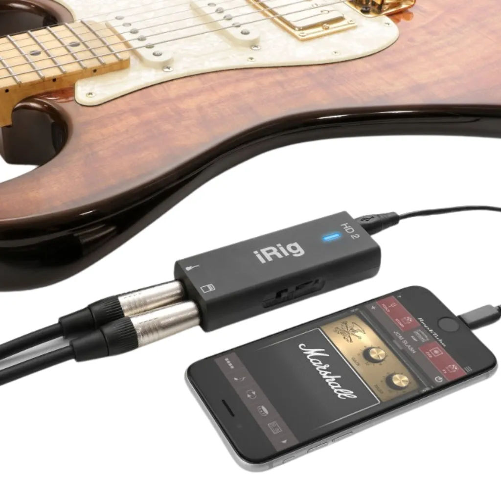IK iRig HD 2 - Professional Quality Digital Guitar Interface for iPhone, iPad, Mac & PC