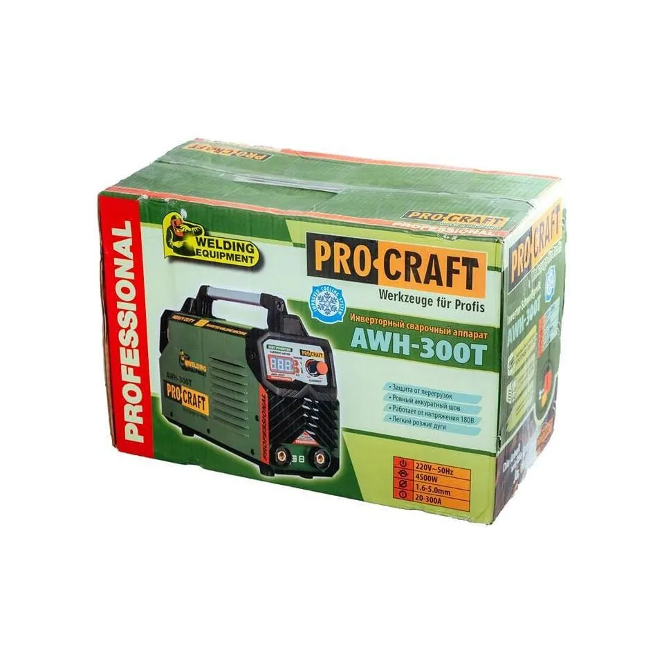 Invertor Sudură MMA Procraft AWH-300T, 300A, Electrozi 1.6-5.0 mm