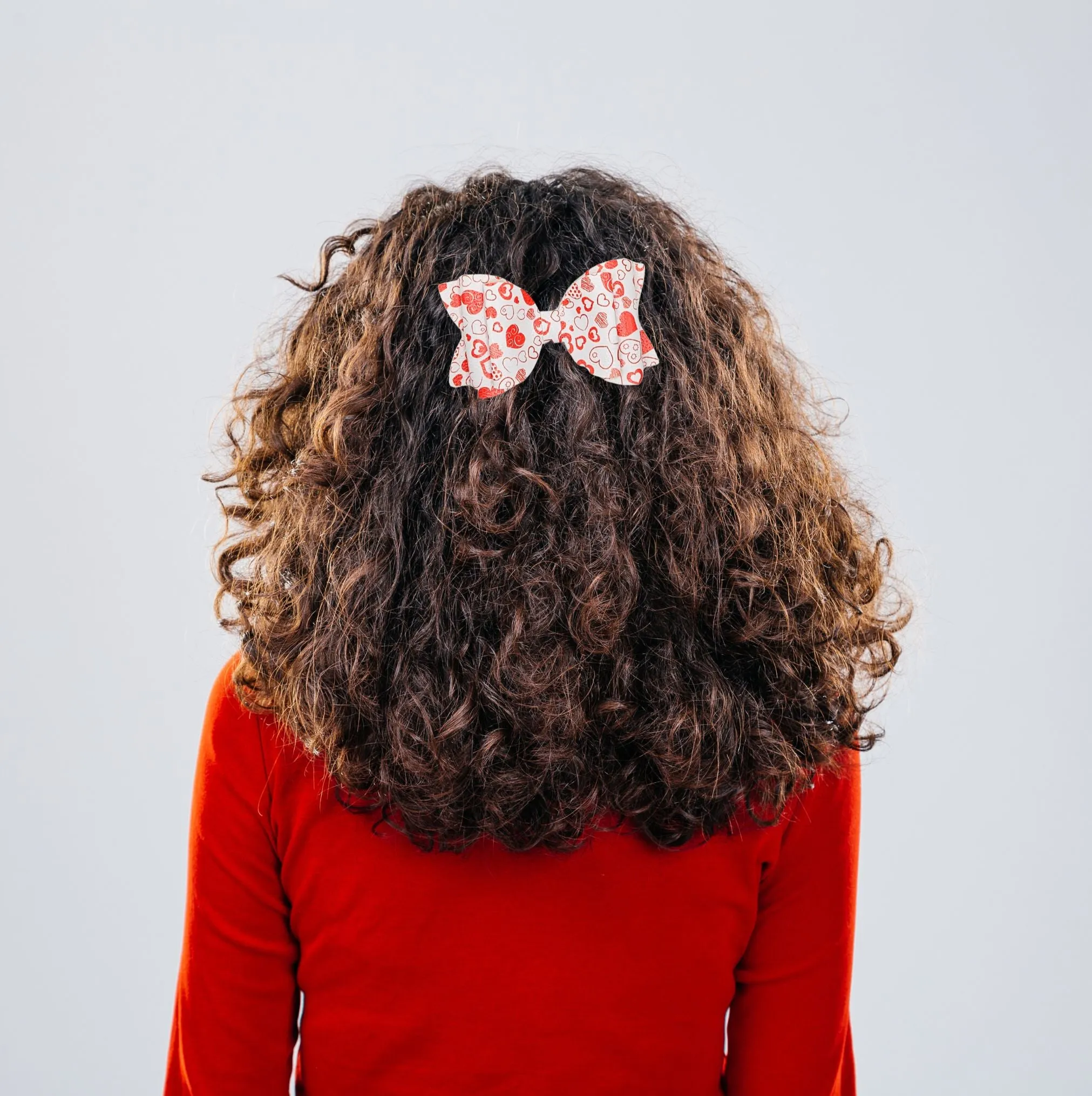 Josie - Passion Hearts Faux Leather Hair Bow