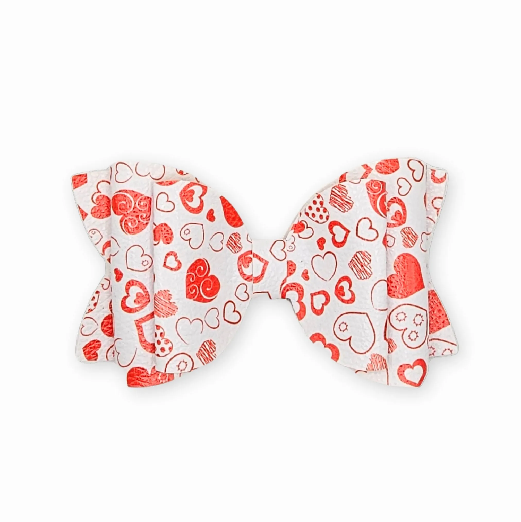 Josie - Passion Hearts Faux Leather Hair Bow