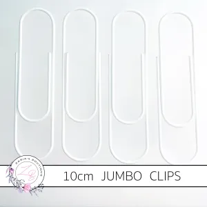 Jumbo Paper Clips ~ 10cm ~ White ~ Pack of 4