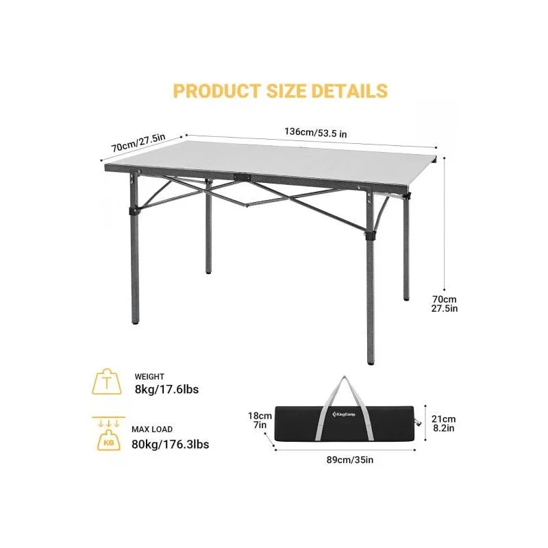KingCamp - Lightweight Aluminum Alloy Folding Roll Up Table