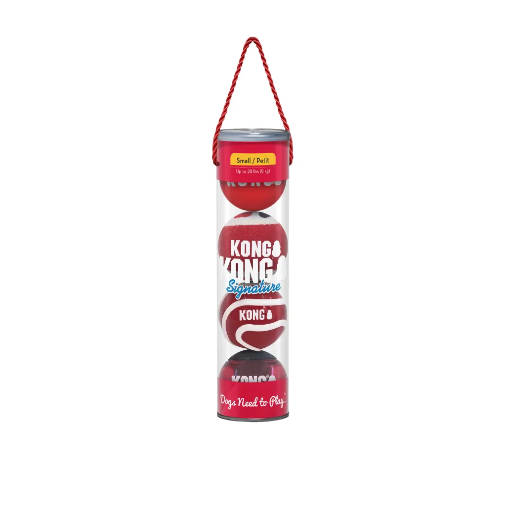 KONG Signature Assorted Balls 4 Pack Medium Dog Toy