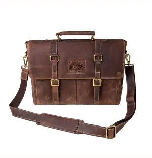 Leather Messenger Bag - Tobacco