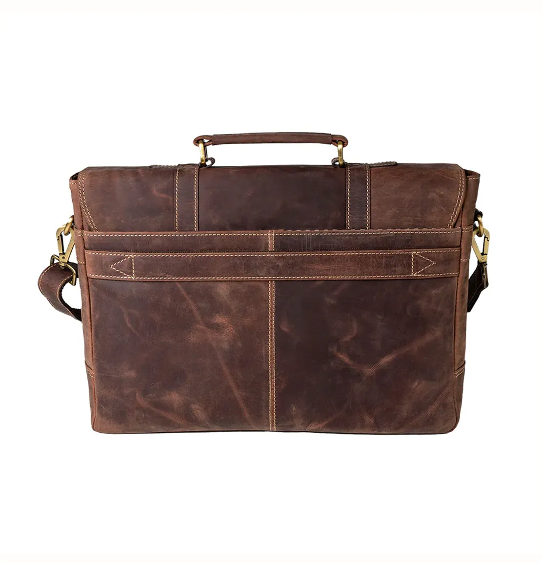 Leather Messenger Bag - Tobacco