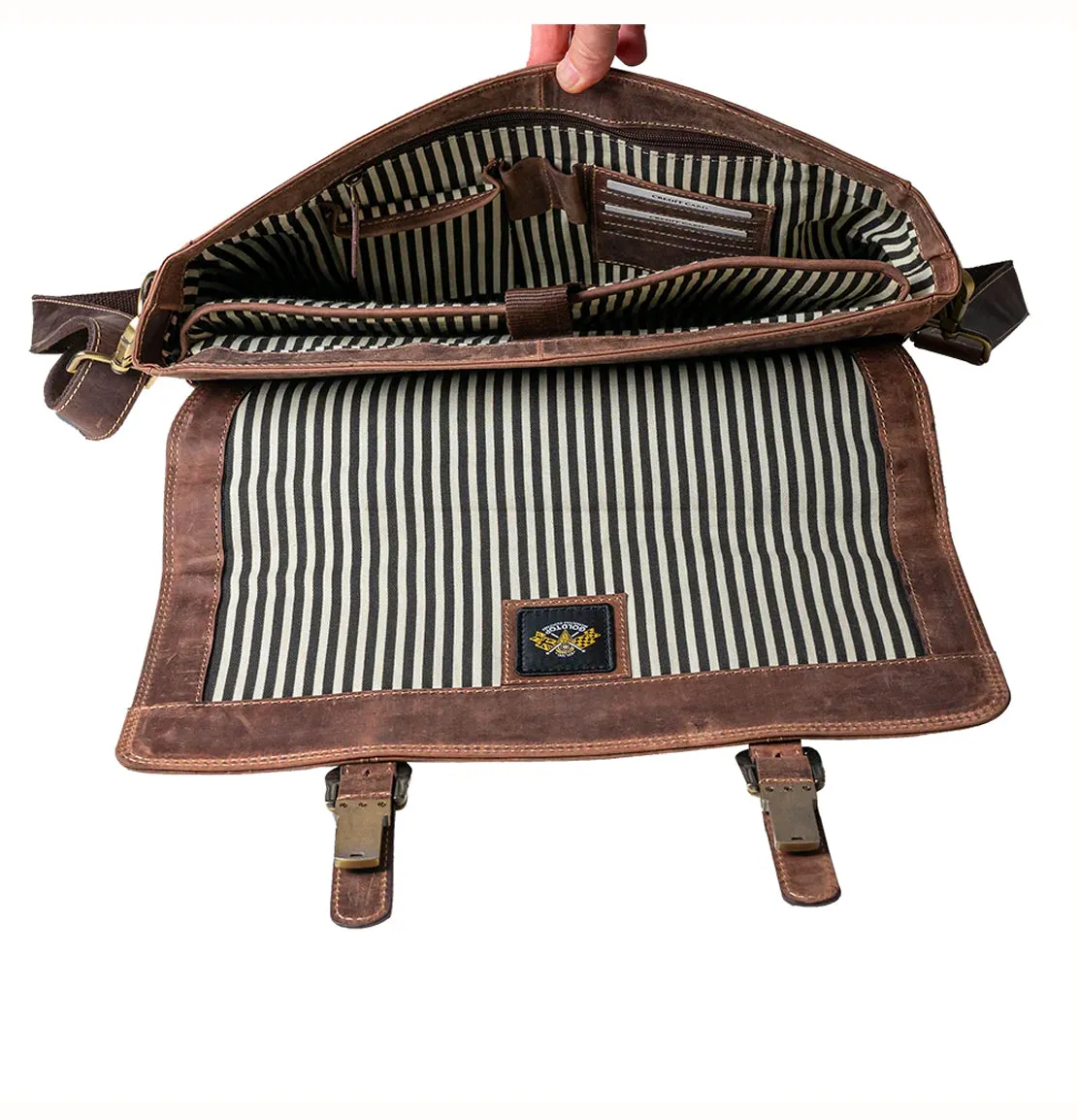 Leather Messenger Bag - Tobacco