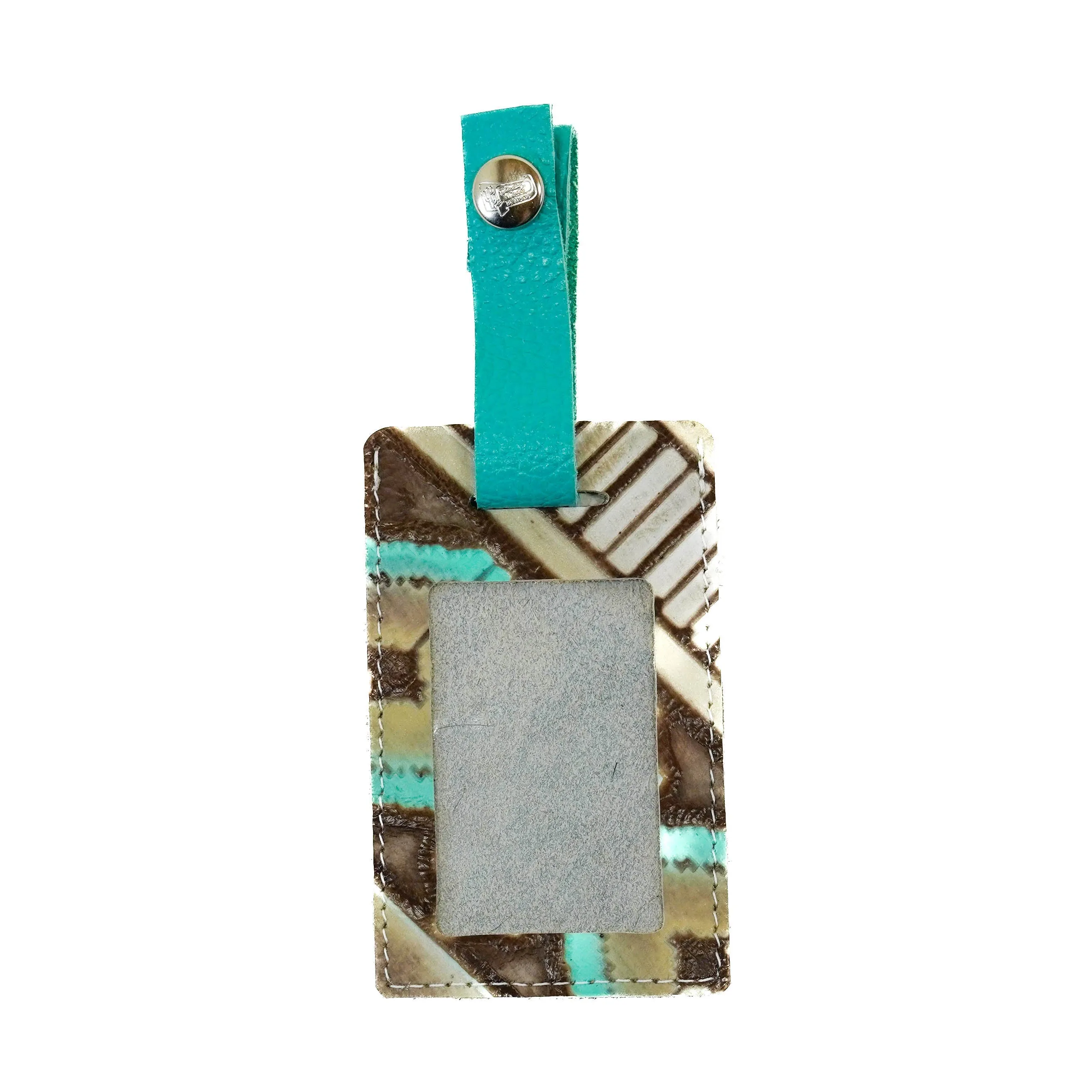 Luggage Tag - Black & White w/ Cocoa Navajo