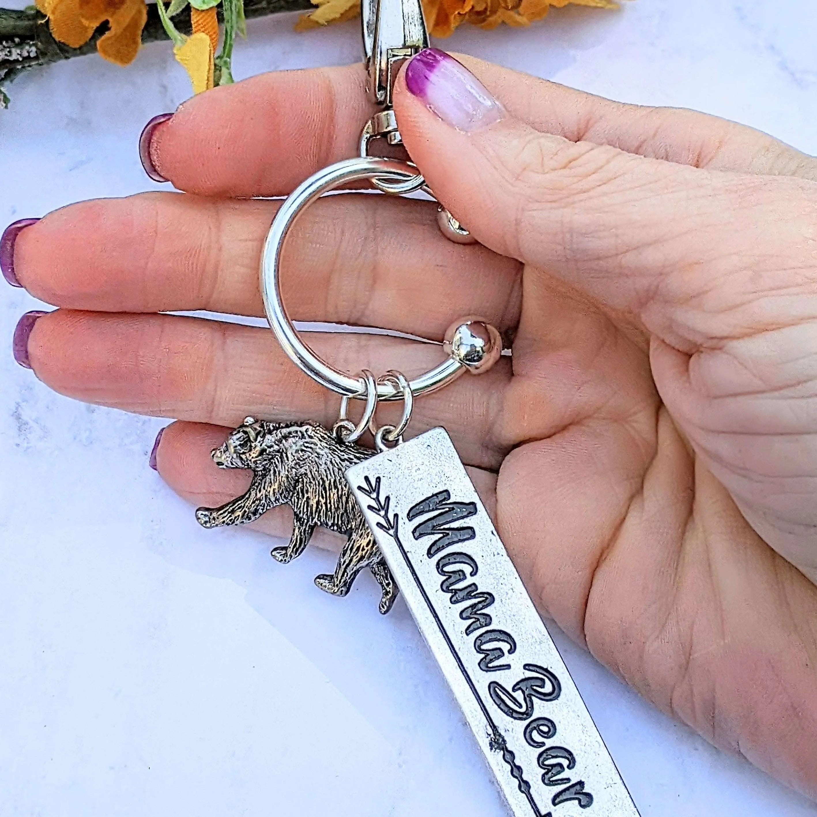 Mama Bear Keychain/Purse Clip