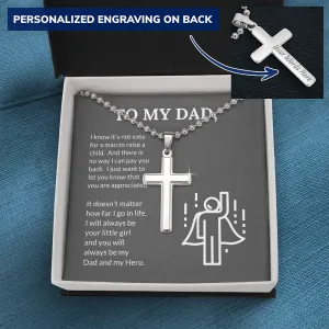 My Dad, My Hero, From Daughter-Cross Necklace