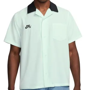 Nike SB Agnostic Short-Sleeve Button-Up Skate Bowler Shirt Barely Green/Black