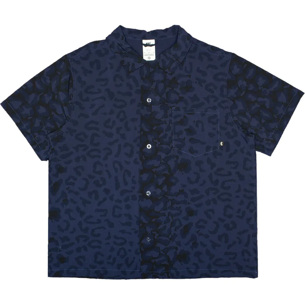 Nike SB Bowler Short-Sleeve Button-Up Shirt AOP Midnight Navy