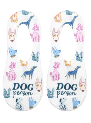 No-Show Liner Socks - "Dog Person" - White