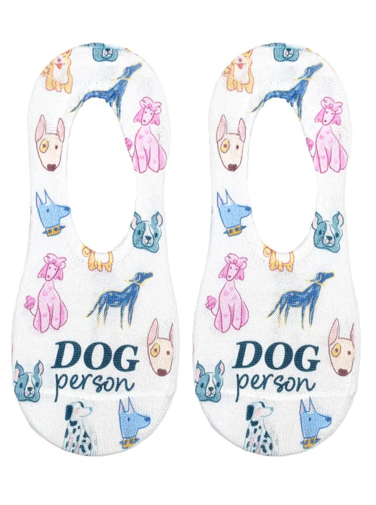No-Show Liner Socks - "Dog Person" - White