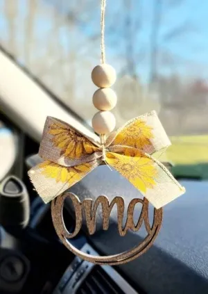 Oma Car Charm Ornament: Orange Sunflower-ON SALE!