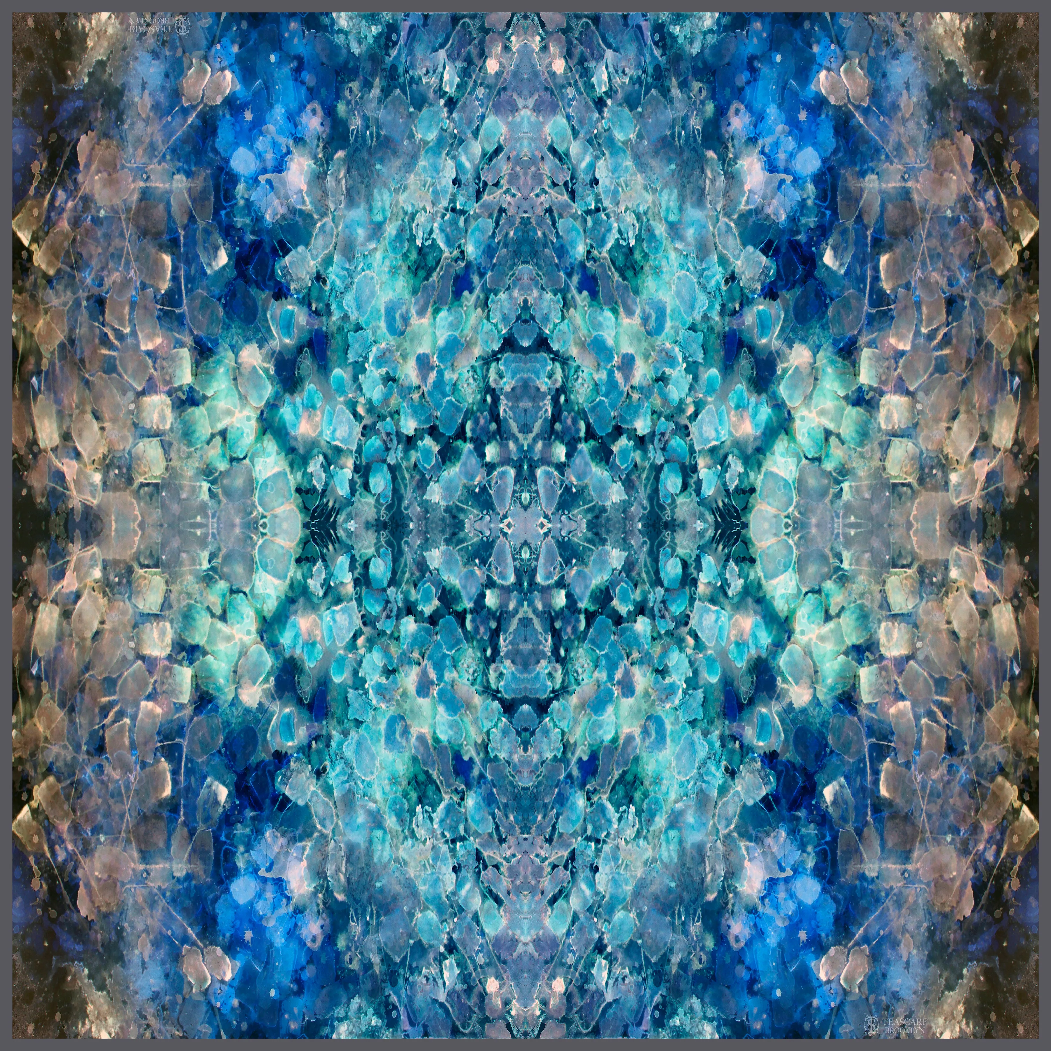 Oversized Blue Dream Silk Chiffon Scarf - 100% Silk, 53x53"