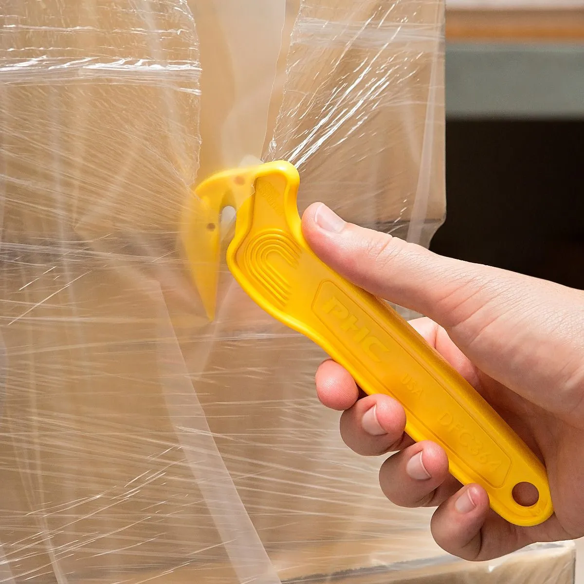 Pacific Handy Cutter DFC364 Disposable Film Cutter, Sharp & Durable Steel Blade for Shrink Wrap, Stretch Wrap, Tape, and Plastic Straps