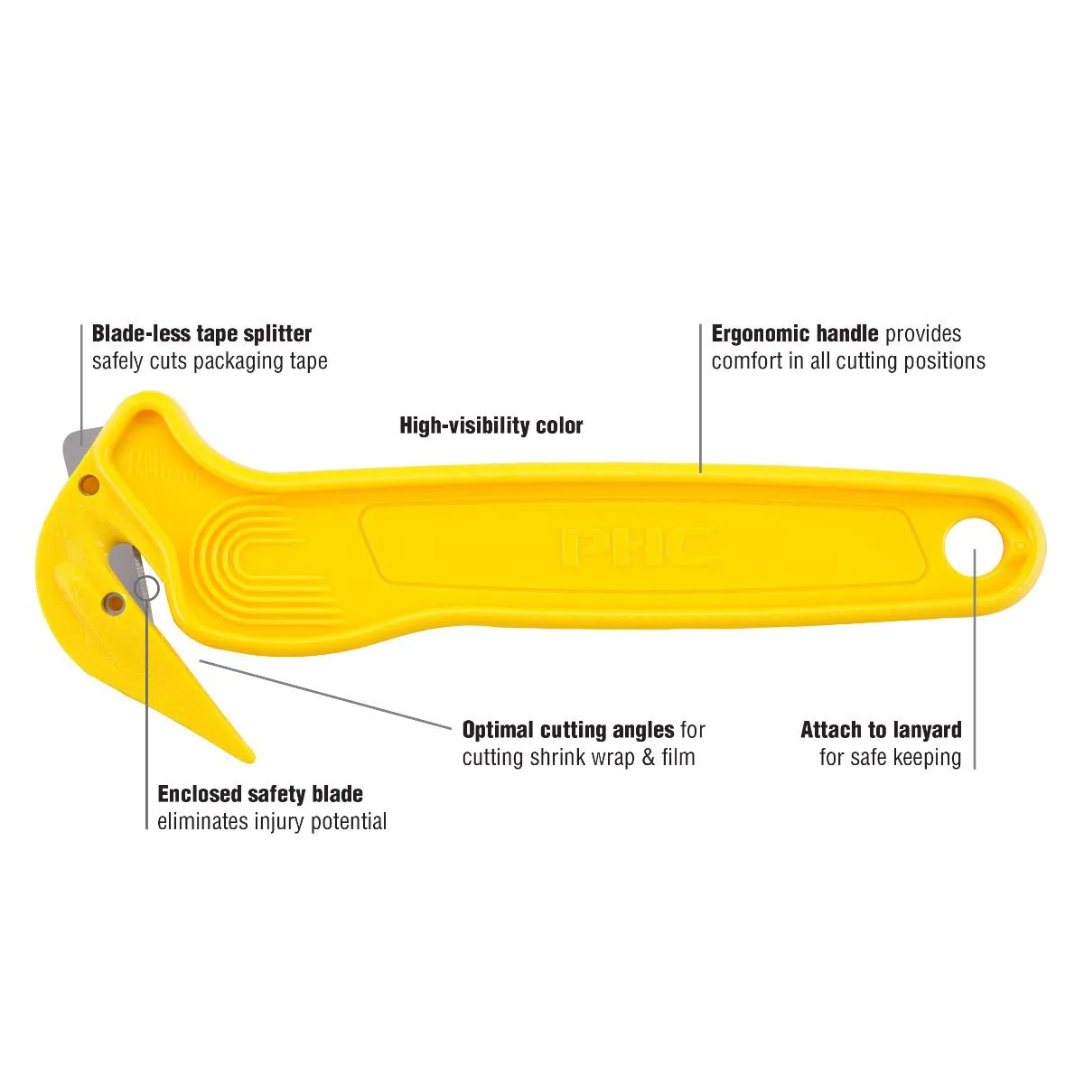 Pacific Handy Cutter DFC364 Disposable Film Cutter, Sharp & Durable Steel Blade for Shrink Wrap, Stretch Wrap, Tape, and Plastic Straps