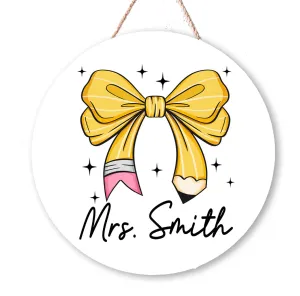 Pencil Bow Teacher Door Hanger