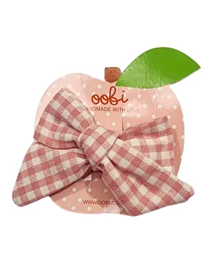 Pink Gingham Handmade Bow