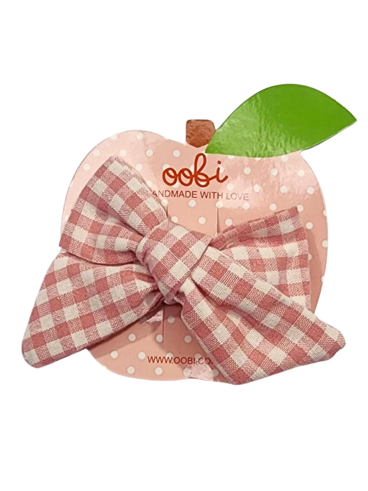 Pink Gingham Handmade Bow
