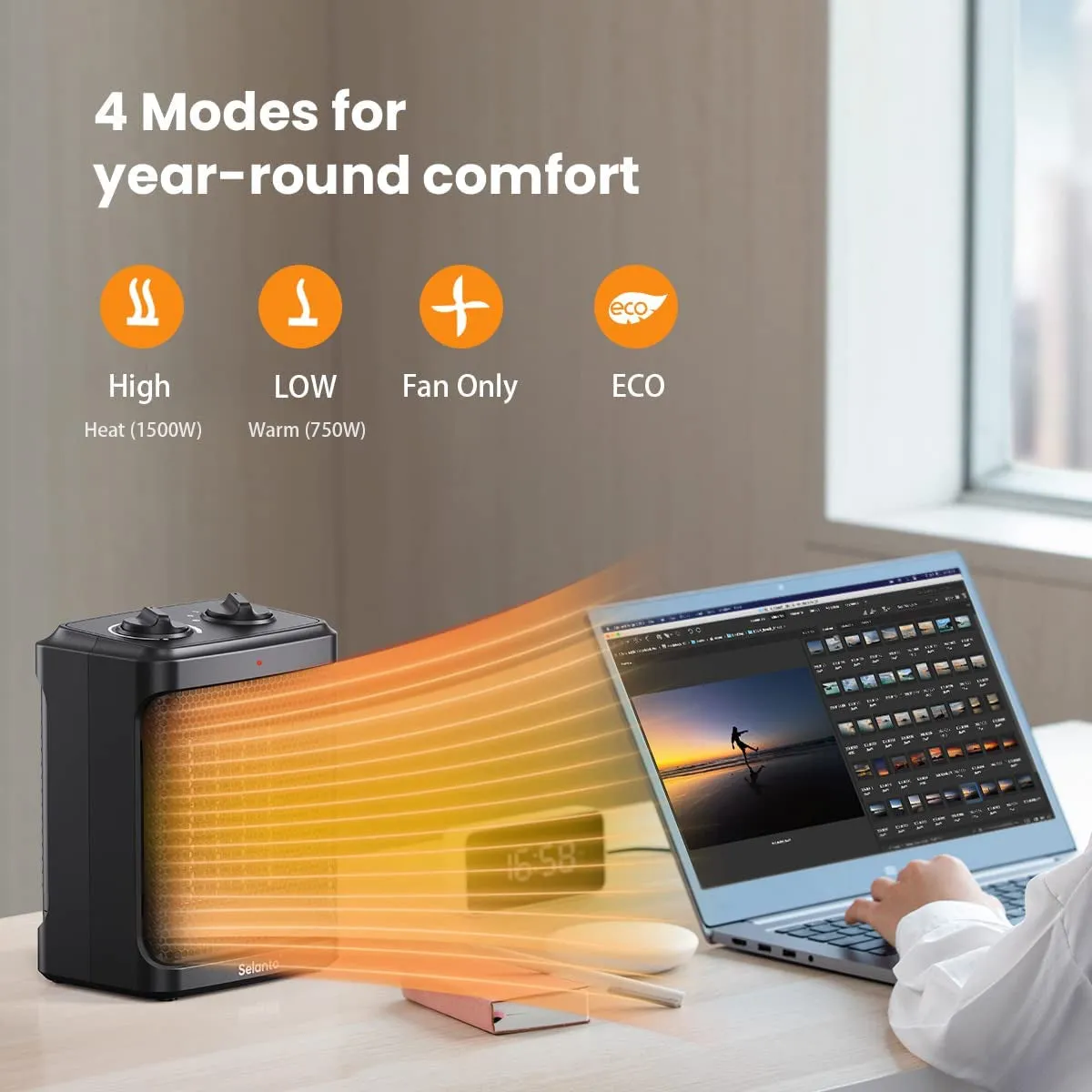 Portable Electric Space Heater (Black)