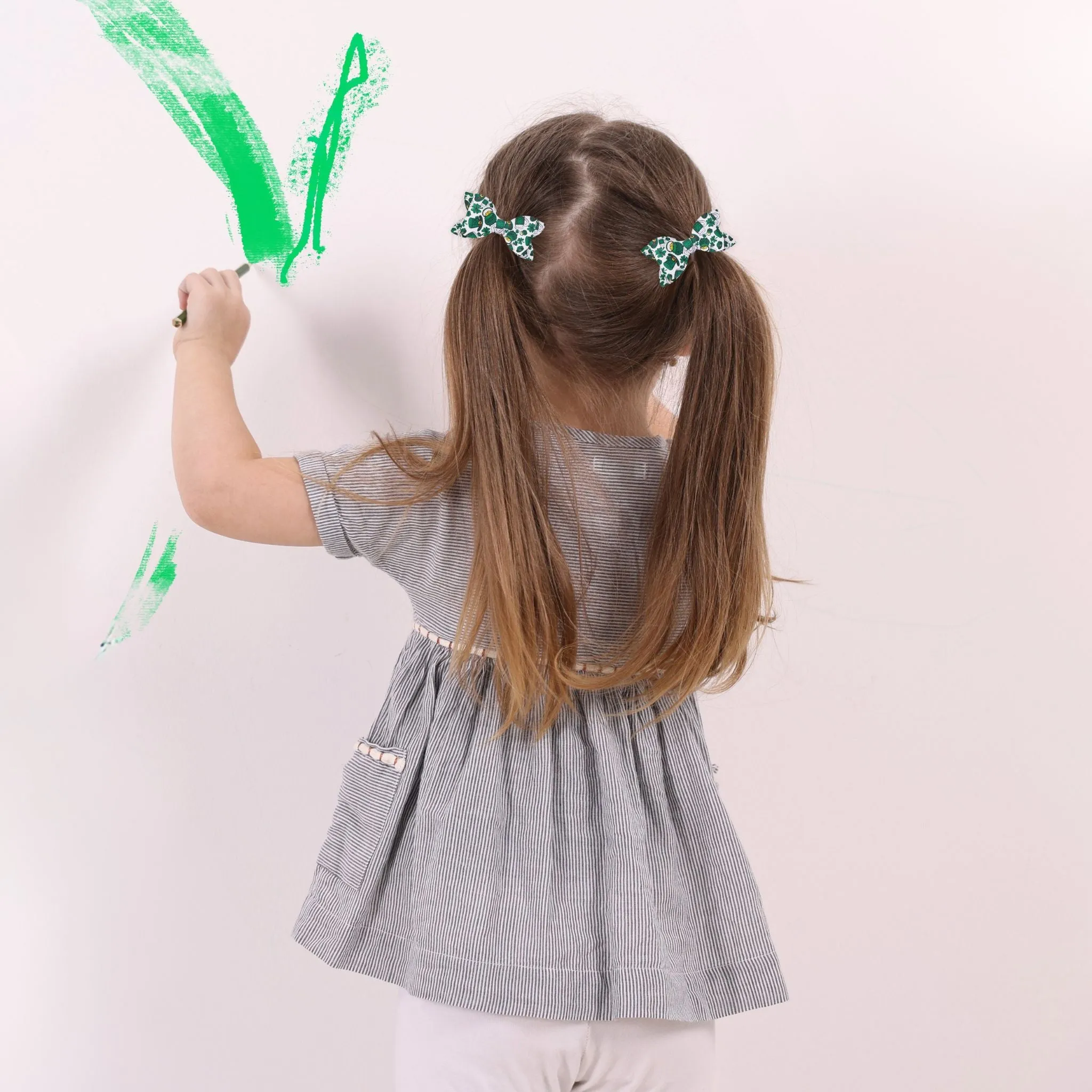 Pot of Gold Faux Leather Hair Bows