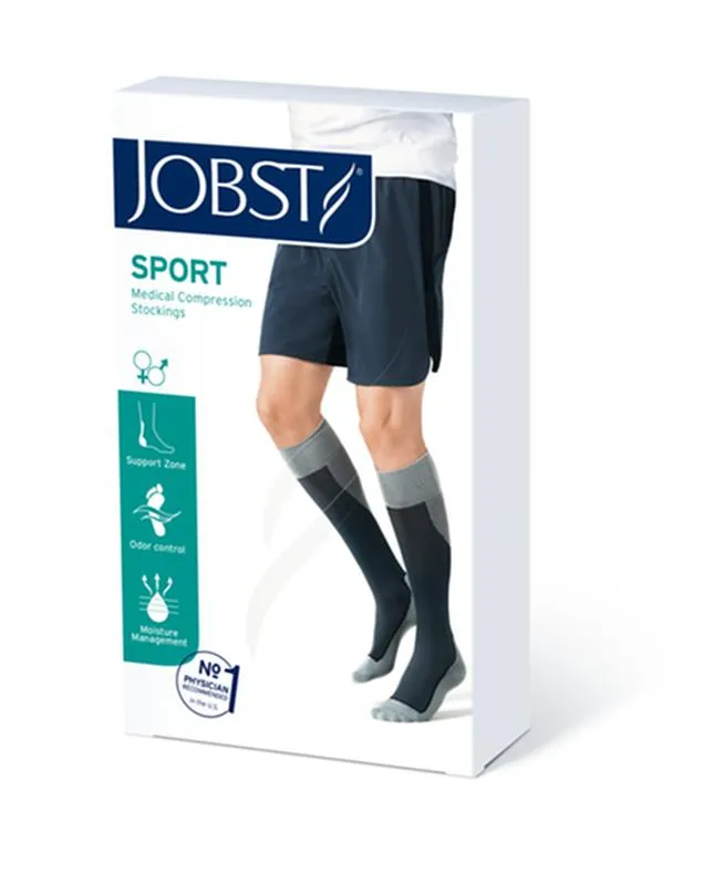 PR/1 JOBST SPORT STOCKING UNISEX, 15-20MMHG, SM, BLACK, CLOSED TOE