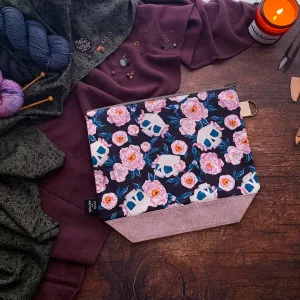 "Skull Floral"- Knitting Project Bag- Ready to Ship