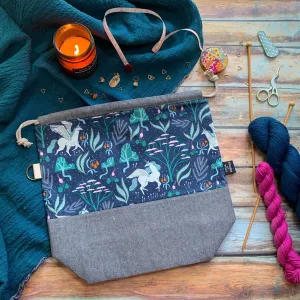"Unicorns"- Knitting Project Bag- Ready to Ship