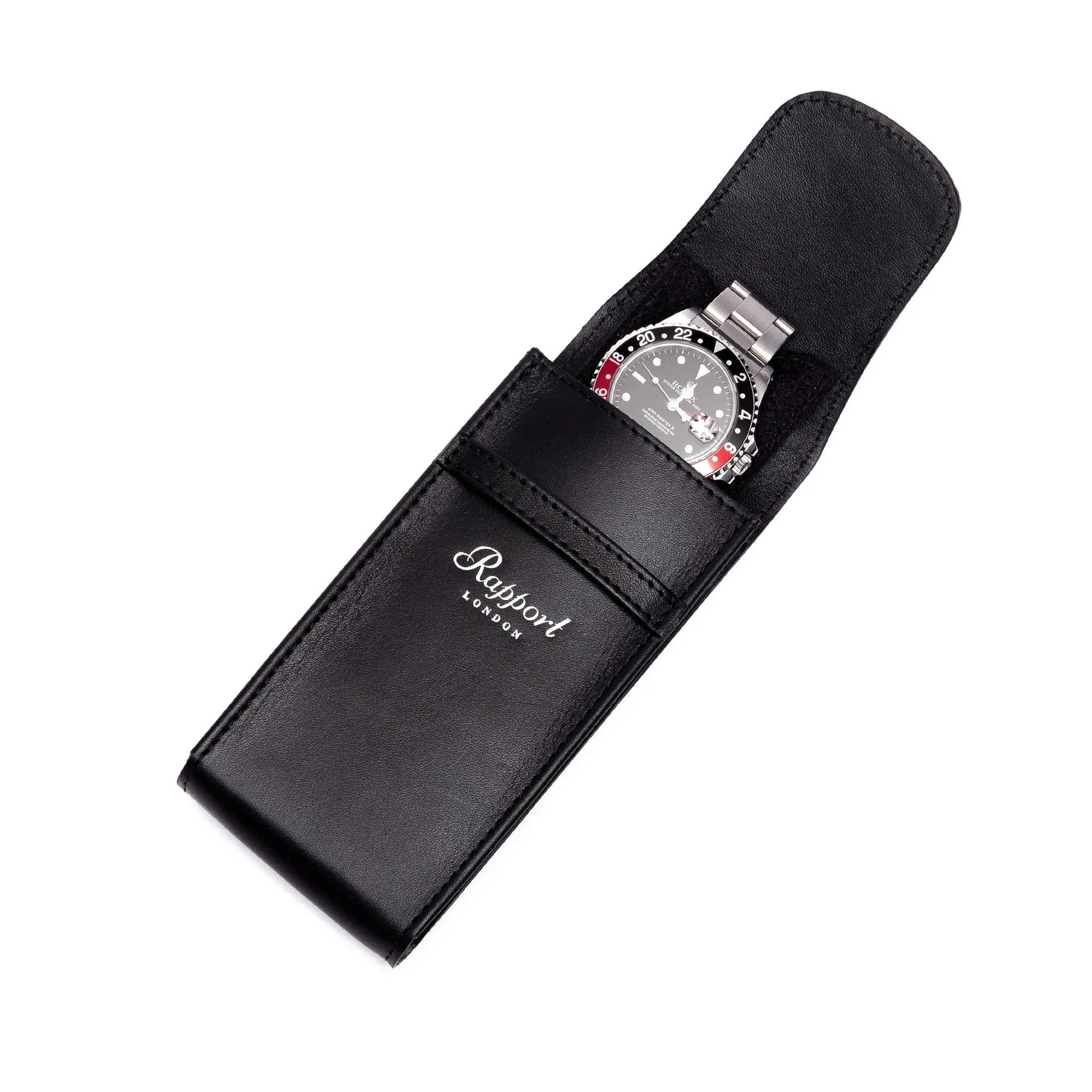 Rapport - Hyde Park Single Watch Pouch in Black Leather | D405