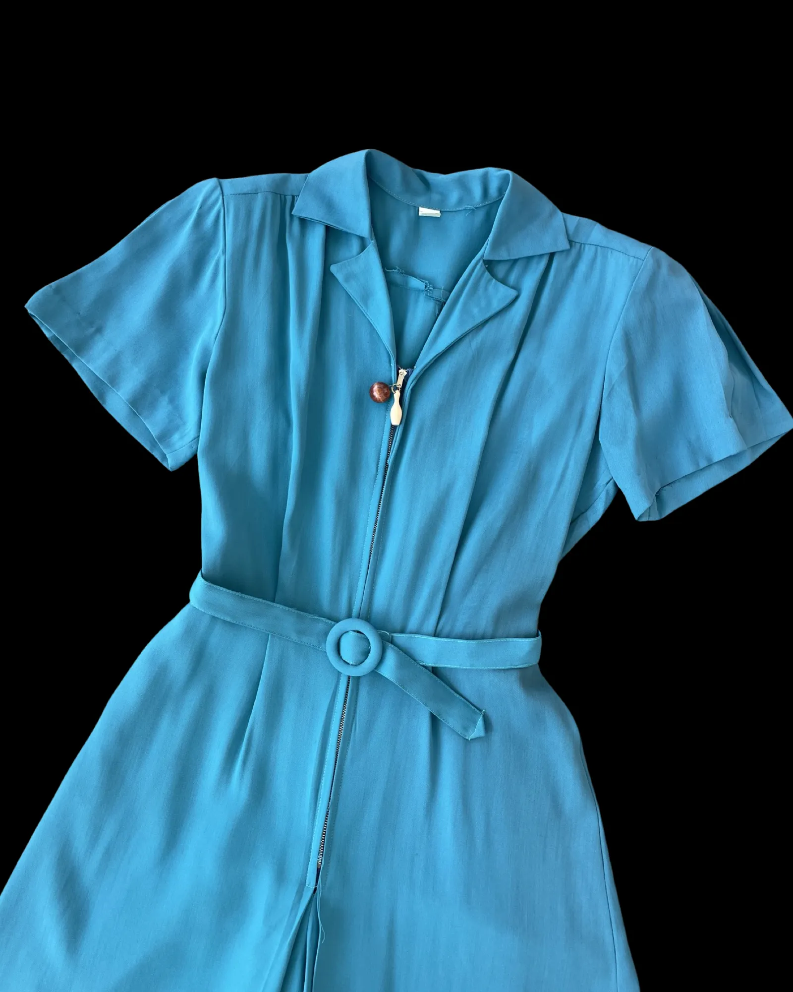 RARE 1940s Sportswear Bowling Zip Front Jumpsuit Novelty Charm