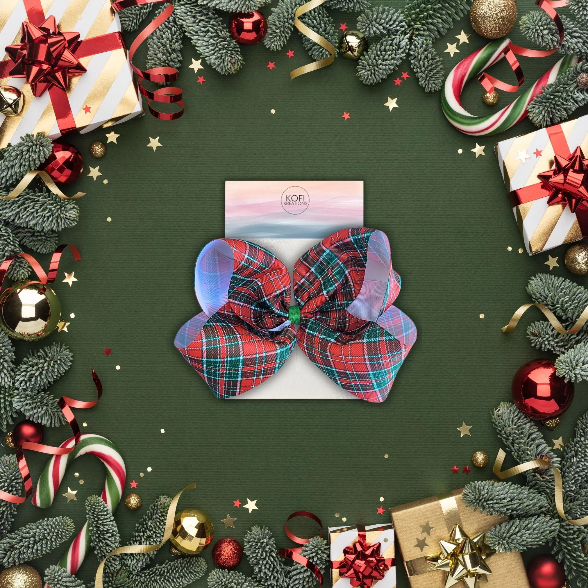 Red & Green Plaid | Ribbon Hair Bow