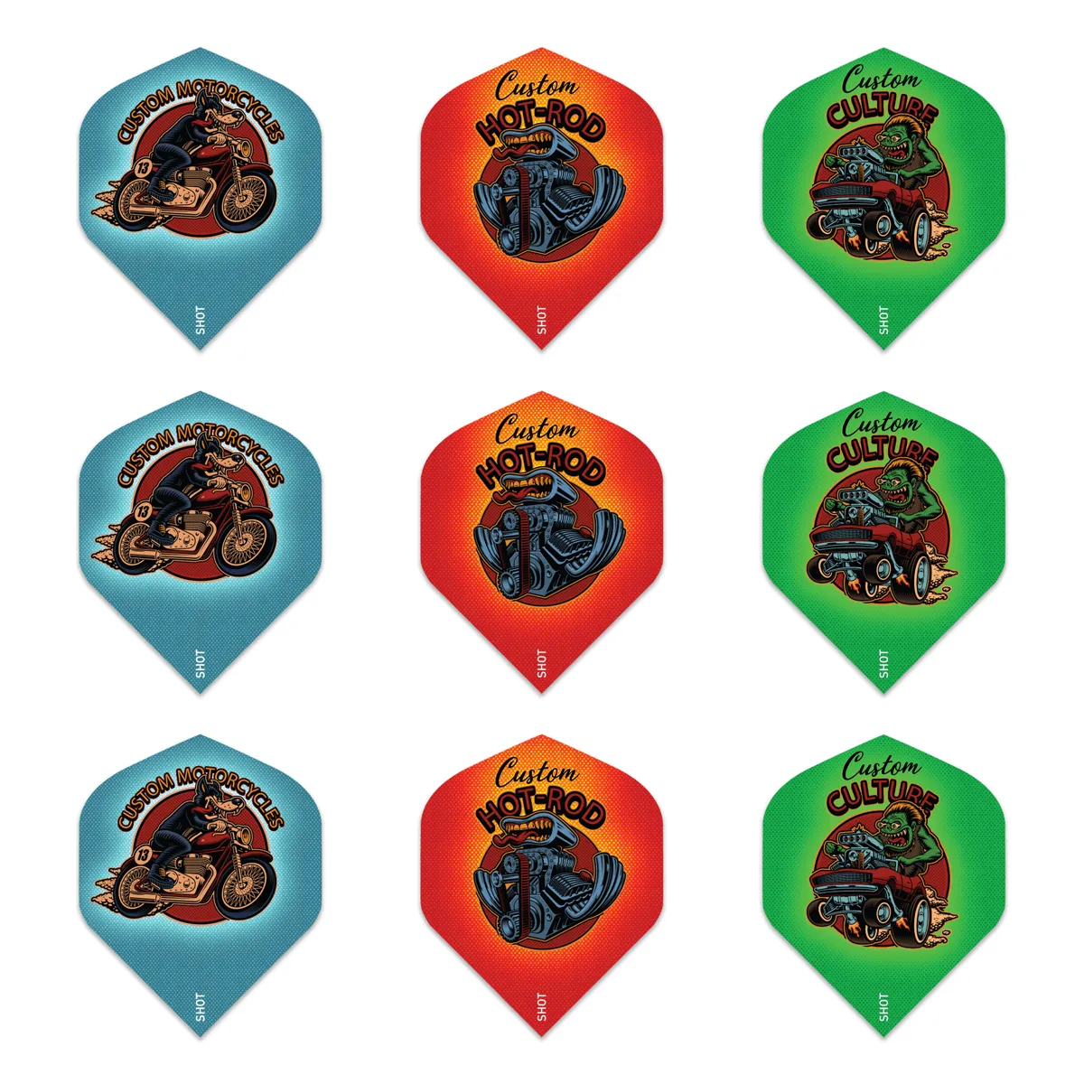 Shot Trio Pack-Professional Dart Flights
