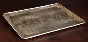 Sierra Modern Croc Extra Large Tray Gold