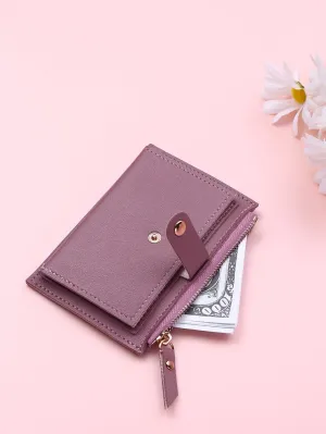 Snap Button Small Wallet - Dusty Pink