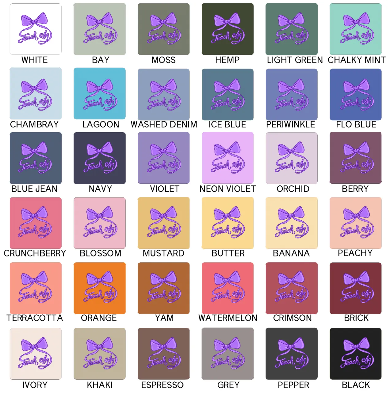 Teach Ag Bow Purple – Comfort Colors T-Shirt