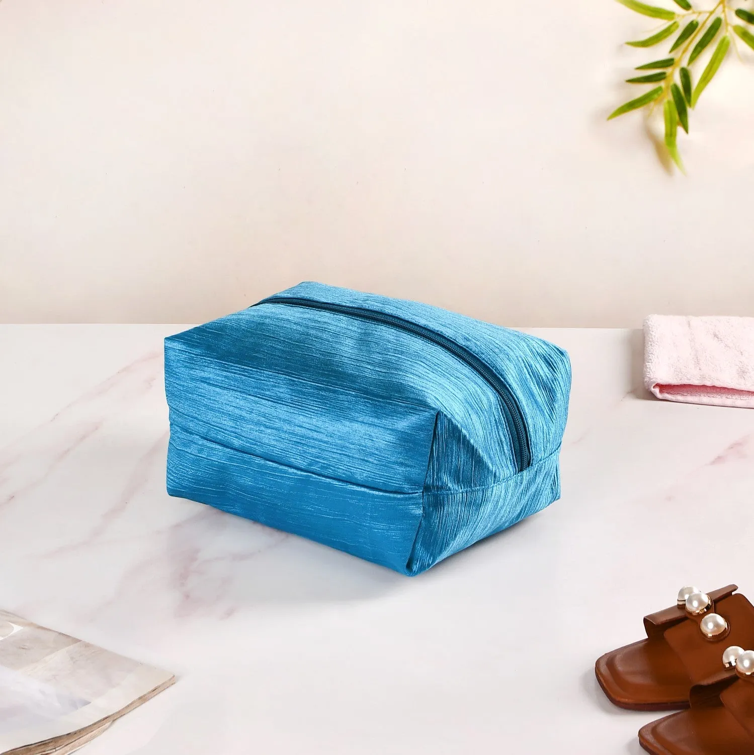 Teal Zippered Travel Shoe Bags Small Set Of 3
