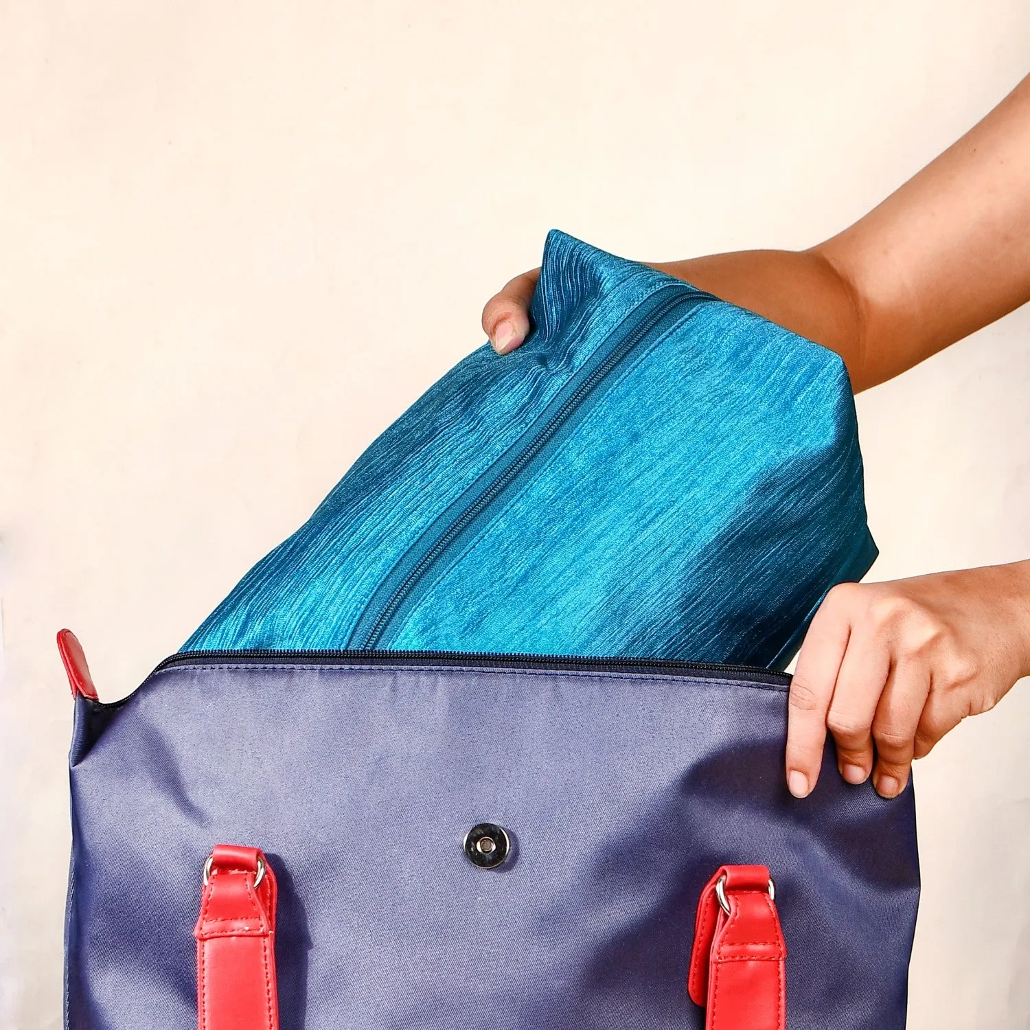 Teal Zippered Travel Shoe Bags Small Set Of 3