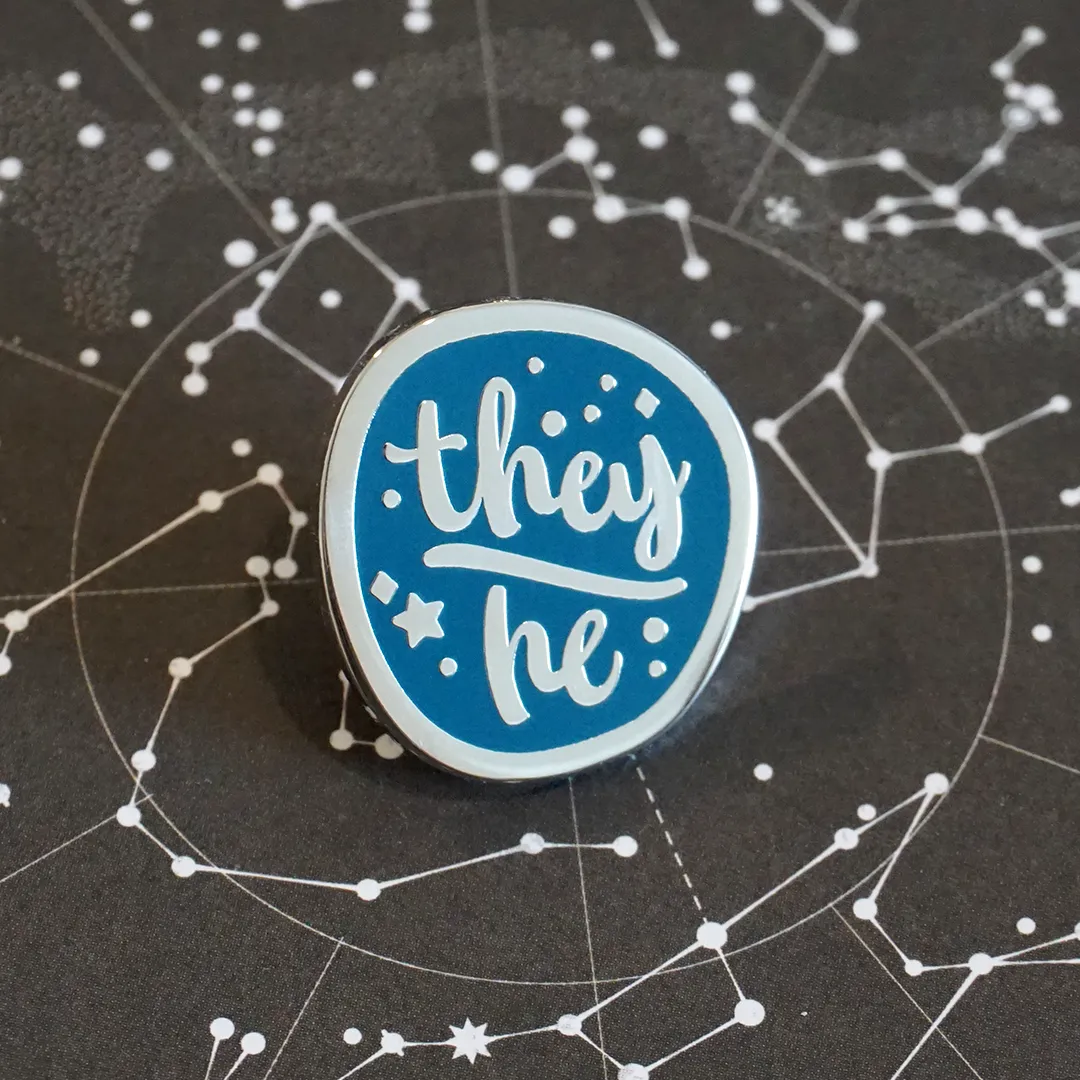 They/he (Silver) | Enamel Pin
