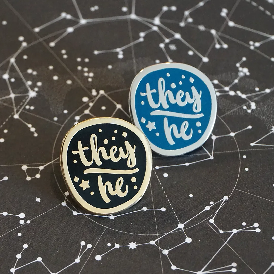 They/he (Silver) | Enamel Pin